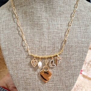 Gold Heart Charm Necklace